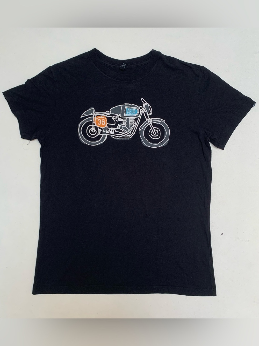 Deus Ex Machina Vintage Men’s Motorcycle T-Shirt Black Sz L 2005 Crew